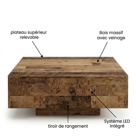 Table basse en bois ÉCORCE