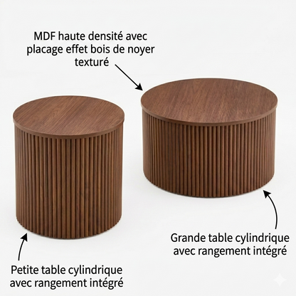 Table basse en bois ACCORD RAINURE