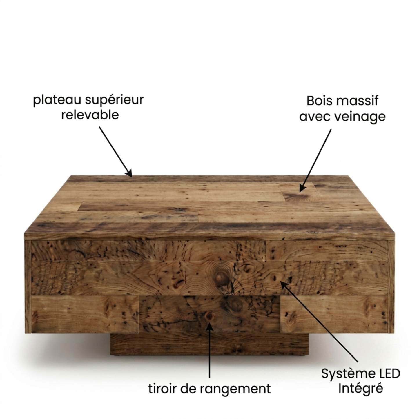 Table basse en bois ÉCORCE